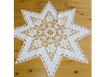 Tovaglia Selina Stella Ritaglio Bastone Ecrù Oro Poliestere Ø 60 Cm