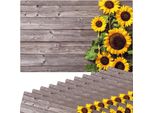 Set Di 12 Tovagliette Lavabili Effetto Legno Con Girasoli