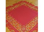 Tovaglia Selina Stella Ritaglio Ricamo Rosso Oro Poliestere 85 X 85 Cm