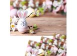 Set Di 4 Tovagliette Lavabili Con Fiori E Coniglietto Di Pasqua