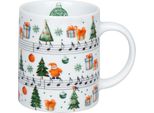 KöNitz Becher Jingle Bells, Tasse, Kaffeetasse, Porzellan, Weiß, 300 Ml, 1110022877