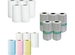 Set Di 3 5 Rotoli Di Carta Bianca, 6 Rotoli Di Carta Colorata, 5 Rotoli Di Carta Adesiva Per Stampante Termica Usb Miniprint - Rollpack