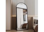 Cdglobal Specchio Ad Arco A Figura Intera, 80 X 180 Cm Specchio Ad Arco A Figura Intera, Da Parete, Da Appoggio, Da Pavimento A Figura Intera Come Specchio Da Toilette Per Il Soggiorno, Nero