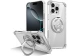 Custodia Per Iphone 16 Pro Max Supporto Ad Anello Magnetico, Supporto, Compatibile Con Magsafe, Protezione Militare, Custodia Trasparente Trasparente