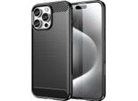 Custodia Per Iphone 16 Pro Max In Silicone Tpu Morbido, Fibra Di Carbonio, Custodia Protettiva Antiurto Nera