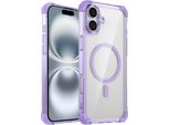 Custodia Magnetica Per Iphone 16 Compatibile Con Magsafe, Antiurto, Protezione Militare Custodia Trasparente Viola