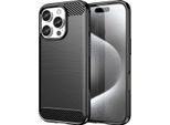 Custodia Per Iphone 16 Pro In Silicone Tpu Morbido, Fibra Di Carbonio, Custodia Protettiva Antiurto Nera