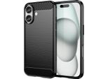 Custodia Per Iphone 16 In Silicone Tpu Morbido, Fibra Di Carbonio, Custodia Protettiva Antiurto Nera
