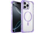 Custodia Magnetica Per Iphone 16 Pro Compatibile Con Magsafe, Antiurto, Protezione Militare Custodia Trasparente Viola