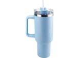 Borraccia Thermos Da 1200 Ml In Acciaio Inox Con Manico E Cannuccia, Senza Bpa, A Prova Di Perdite, Lavabile In Lavastoviglie, Ideale Per I Viaggi - Hipysip Blue