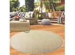 Tappeto Per Interni Ed Esterni Tappeto Da Patio Leggero E Resistente In Tinta Unita Beige Dimensioni - 120 Cm Rotondo