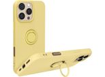 Avizar, Custodia Soft Touch Con Supporto Ad Anello Per Apple Iphone 16 Pro, Giallo