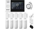 Huxgo HXA007 Sistema Di Allarme Casa Wifi + Gsm 4G Con Sirena, Sistema Di Allarme Con 5X Sensori Di Movimento E 5X Sensori Porta-Finestra, Sistema Di Allarme Per Appartamento, Casa, Garage, App Tuya Smartlife