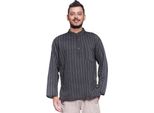 Simandra Uomo Kurta Classico A Righe Nero, Xl
