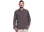 Simandra Uomo Kurta Classico A Righe Marrone, S