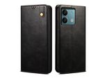 Custodia Per Xiaomi Redmi Note 13 Pro 5G Pelle Flip Case Portafoglio Con Funzione Stand Nero