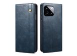 Custodia Per Xiaomi Redmi K70E Pelle Flip Case Portafoglio Con Funzione Stand Blu