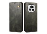 Custodia Per Honor Magic6 In Pelle Flip Case Portafoglio Con Funzione Stand Verde
