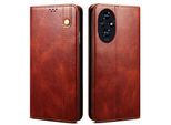 Custodia Per Honor 200 In Pelle Flip Case Portafoglio Con Funzione Stand Rosso