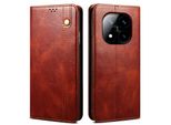 Custodia Per Xiaomi Redmi Note 14 Pro 5G In Pelle Flip Case Portafoglio Con Funzione Stand Rosso