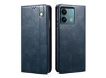Custodia Per Xiaomi Redmi Note 13 5G In Pelle Flip Case Portafoglio Con Funzione Di Stand Blu