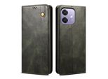 Custodia Per Oppo A3 A3X 5G/4G Pelle Flip Case Portafoglio Con Funzione Stand Verde