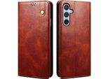 Custodia Per Samsung Galaxy M55 In Pelle Flip Case Portafoglio Con Funzione Stand Rosso