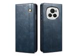 Custodia Per Honor Magic6 In Pelle Flip Case Portafoglio Con Funzione Stand Blu