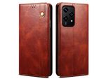 Custodia Per Honor 200 Lite In Pelle Flip Case Portafoglio Con Funzione Di Stand Rosso