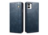 Custodia Per Samsung Galaxy A05 In Pelle Flip Case Portafoglio Con Funzione Stand Blu