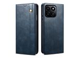 Custodia Per Honor Play 60 Plus/Honor 200 Smart In Pelle Flip Case Portafoglio Con Funzione Stand Blu