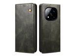 Custodia Per Xiaomi Redmi Note 14 Pro 5G In Pelle Flip Case Portafoglio Con Funzione Stand Verde