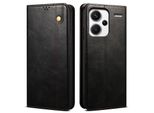Custodia Per Xiaomi Redmi Note 13 Pro+ In Pelle Flip Case Portafoglio Con Funzione Stand Nero