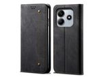 Custodia Per Xiaomi Redmi Note 14 5G, Custodia A Portafoglio In Pelle Con Chiusura Magnetica E Supporto Nero