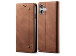 Custodia Per Iphone 16 Plus, Custodia A Portafoglio In Pelle Con Chiusura Magnetica E Supporto Marrone