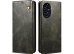 Custodia Per Honor 200 In Pelle Flip Case Portafoglio Con Funzione Stand Verde
