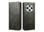 Custodia Per Xiaomi Redmi 14C In Pelle Flip Case Portafoglio Con Funzione Stand Verde