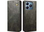 Custodia Per Realme C63/Realme C61 In Pelle Flip Case Portafoglio Con Funzione Stand Verde