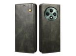Custodia Per Oppo Reno12 F 5G In Pelle Flip Wallet Case Con Funzione Stand Verde