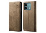 Custodia Per Xiaomi Redmi Note 13 Pro 5G, Custodia A Portafoglio In Pelle Con Chiusura Magnetica E Supporto Khaki