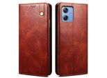 Custodia Per Motorola Moto G54 /G54 Power In Pelle Flip Case Portafoglio Con Funzione Stand Rosso