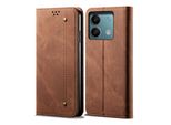 Custodia Per Xiaomi Redmi Note 13 4G, Custodia In Pelle A Portafoglio Con Chiusura Magnetica E Supporto Marrone