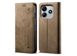 Custodia Per Xiaomi Redmi Note 14 5G, Custodia A Portafoglio In Pelle Con Chiusura Magnetica E Supporto Khaki