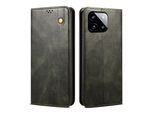 Custodia Per Xiaomi Redmi K70E Pelle Flip Case Portafoglio Con Funzione Stand Verde