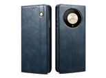 Custodia Per Honor Magic6 Lite In Pelle Flip Case Portafoglio Con Funzione Stand Blu