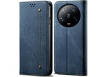 Custodia Per Xiaomi 14 Ultra, Custodia A Portafoglio In Pelle Con Chiusura Magnetica E Supporto Blu