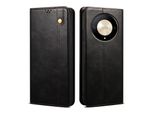 Custodia Per Honor Magic6 Lite In Pelle Flip Case Portafoglio Con Funzione Stand Nero