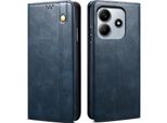Custodia Per Xiaomi Redmi Note 14 5G Pelle Flip Case Portafoglio Con Funzione Stand Blu