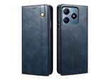 Custodia Per Realme C63/Realme C61 In Pelle Flip Case Portafoglio Con Funzione Stand Blu