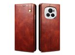 Custodia Per Honor Magic6 In Pelle Flip Case Portafoglio Con Funzione Stand Rosso